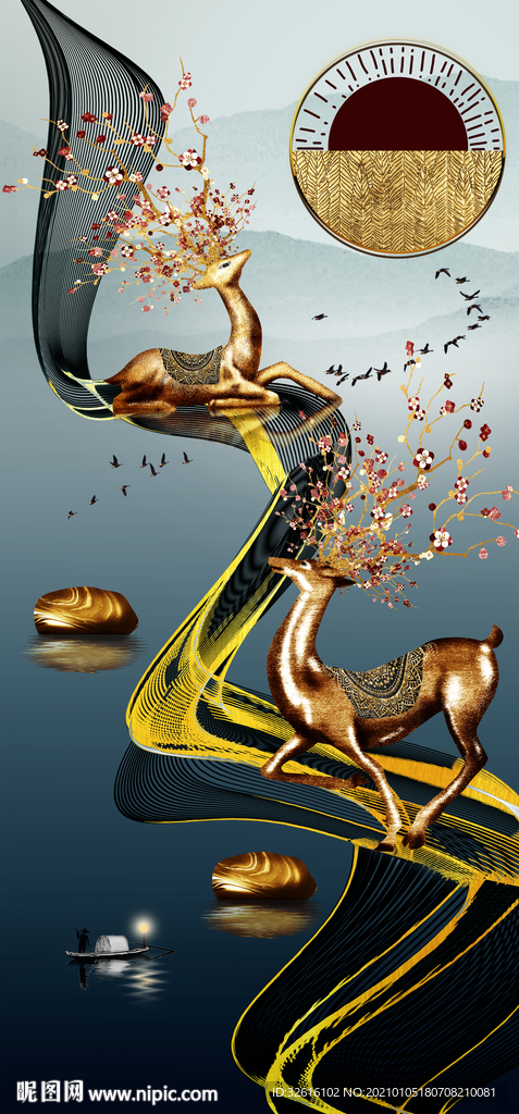 转运石玄关 丝带