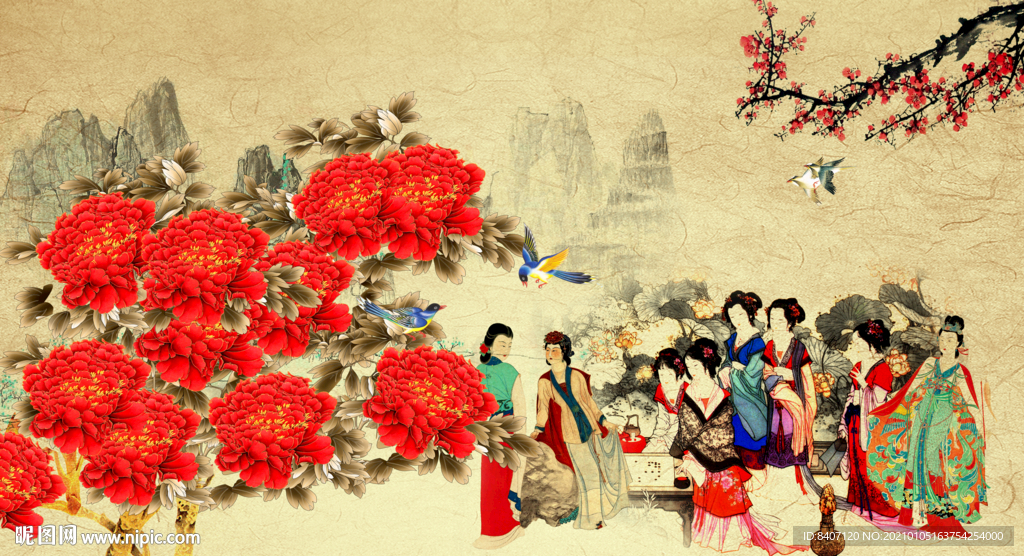 牡丹国画