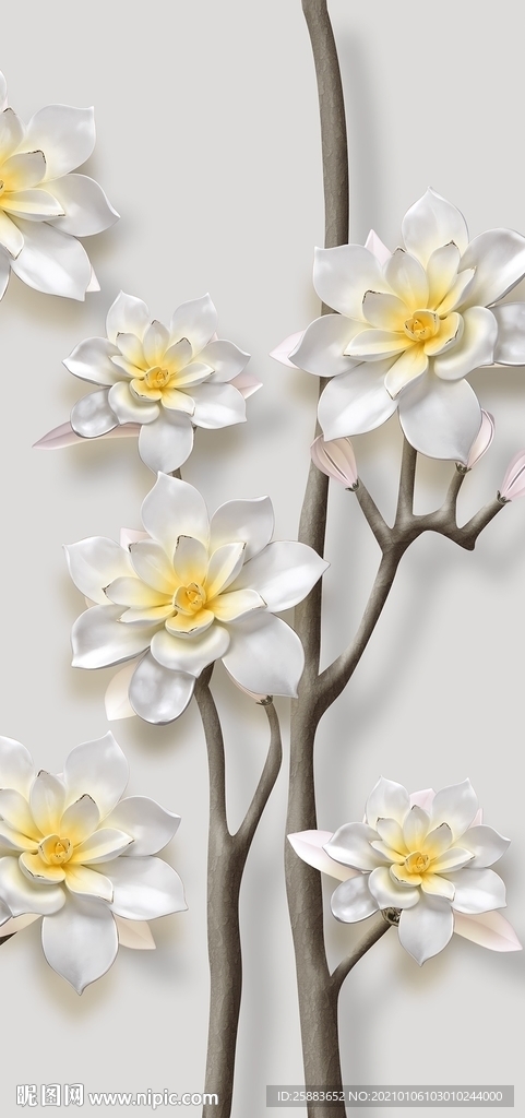 玉兰花玄关背景