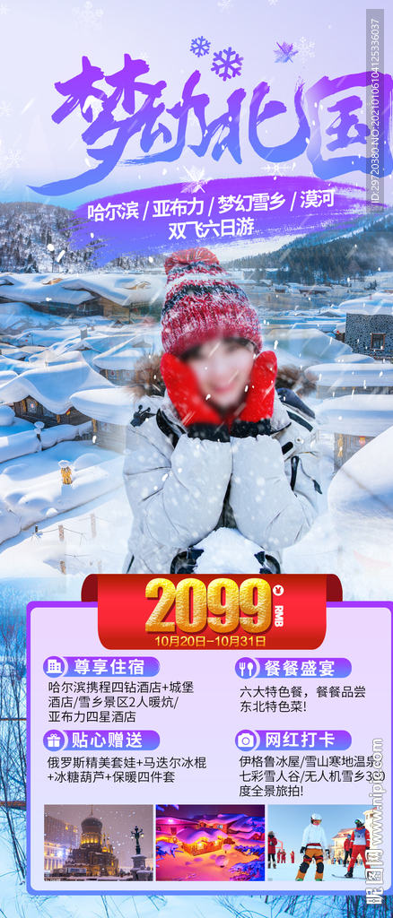 哈尔滨  雪乡 漠河旅游海报
