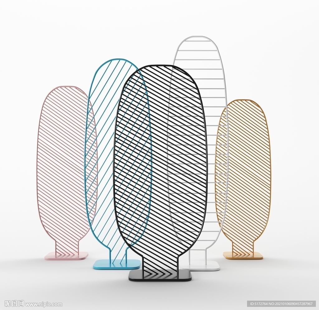 北欧铁艺屏风隔断3d模型