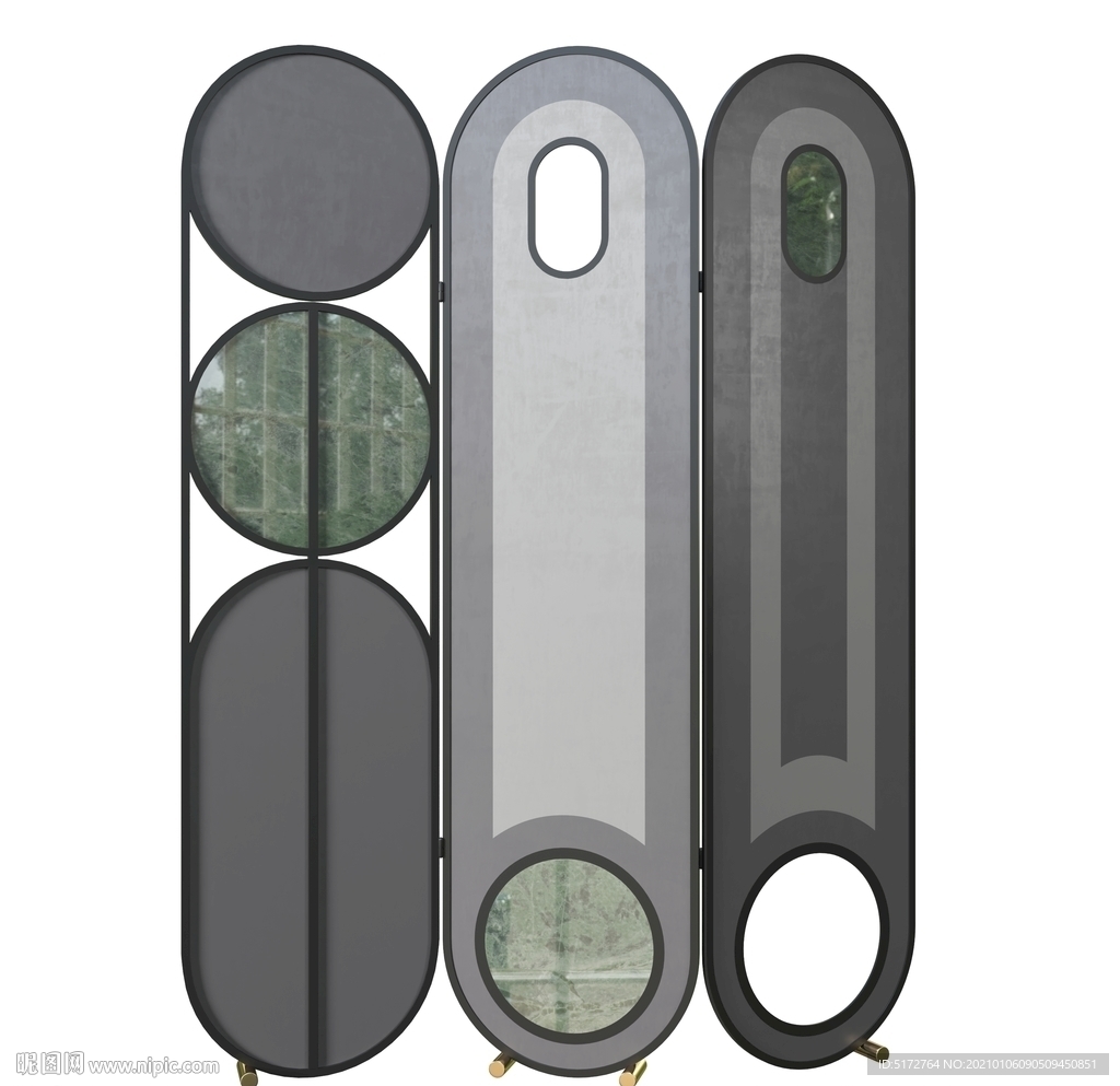 后现代屏风隔断3d模型