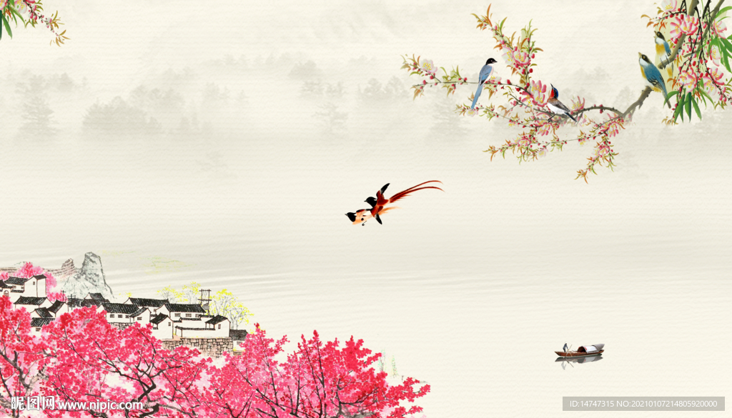 花鸟背景墙