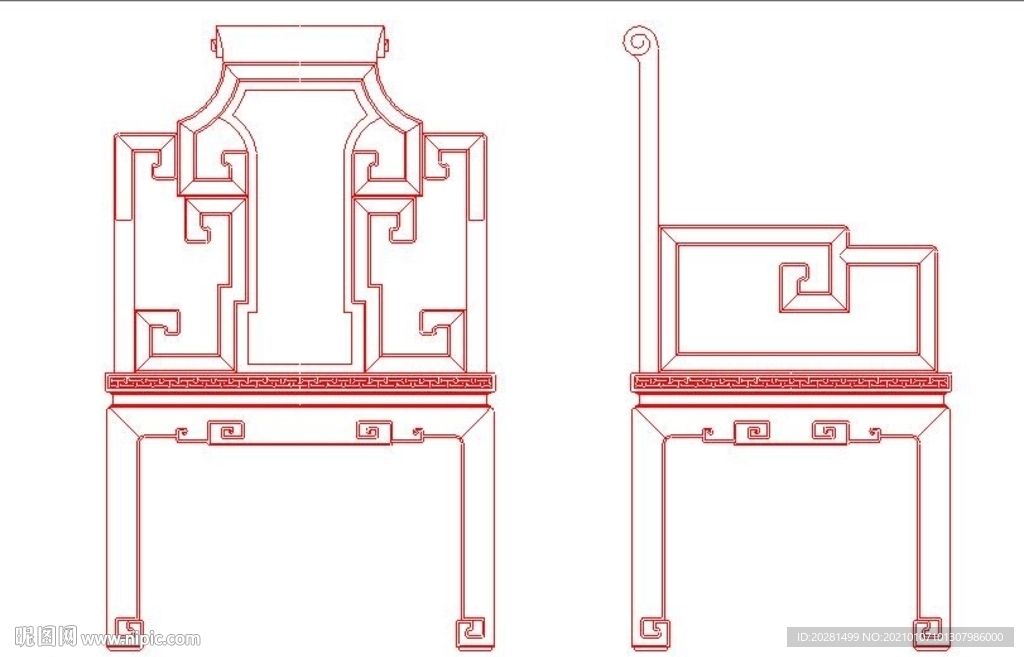 扶手椅精雕图