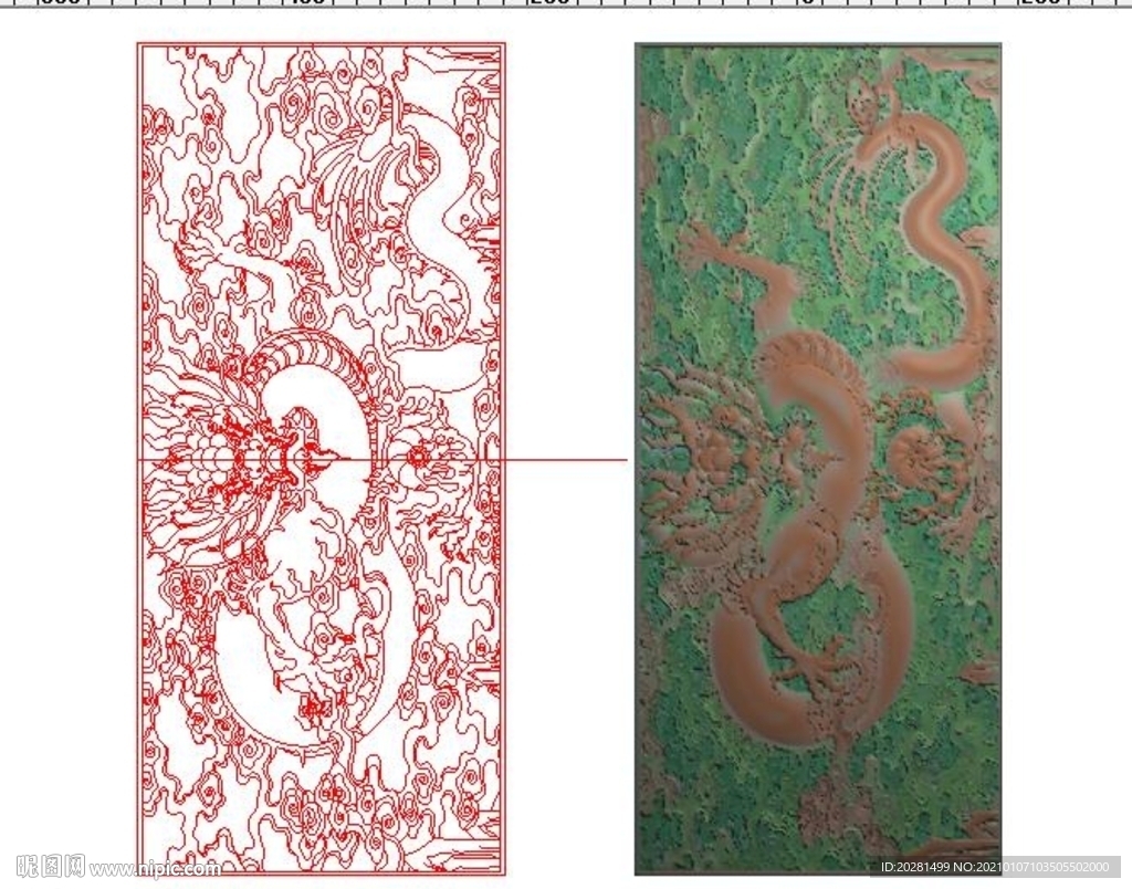 云龙精雕图 灰度图