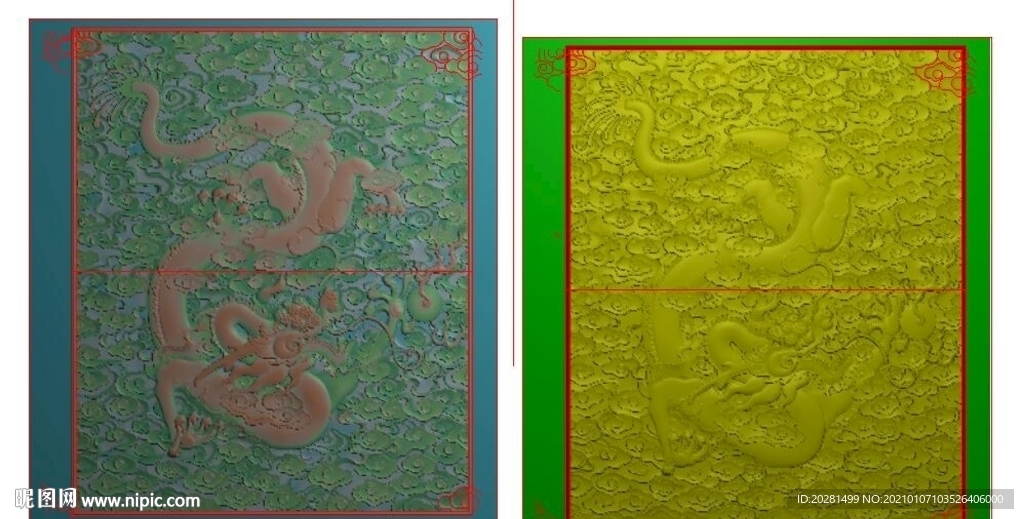 云龙精雕图 灰度图