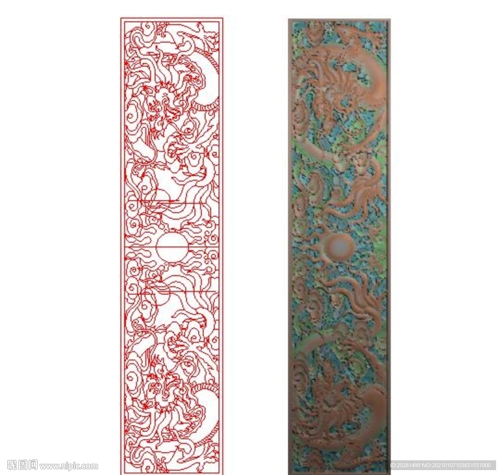 云龙精雕图 灰度图