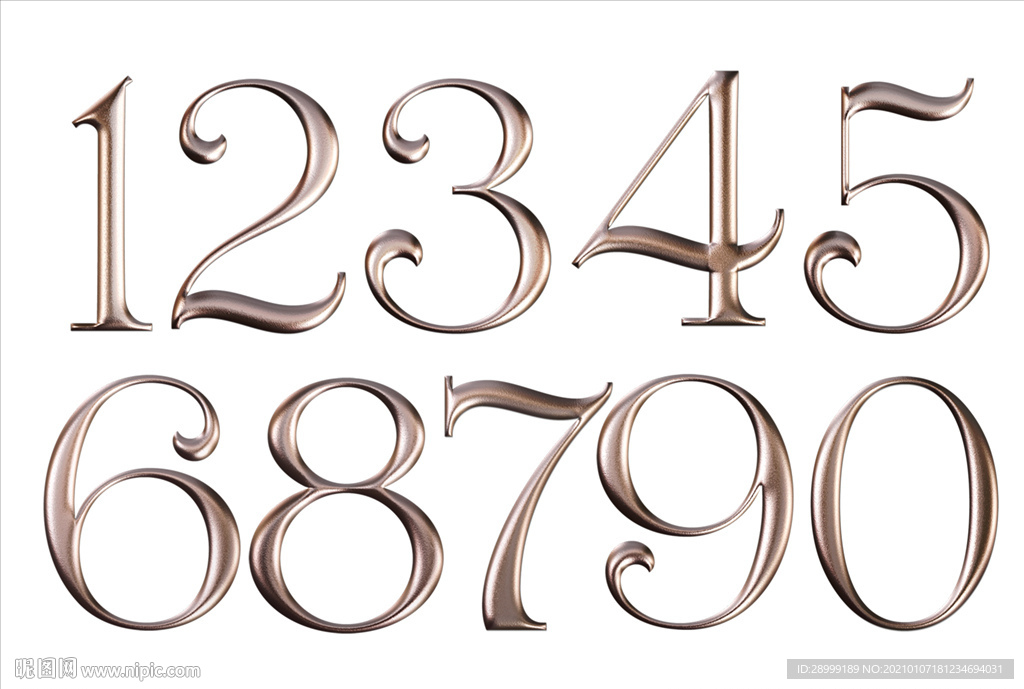 金属数字PNG