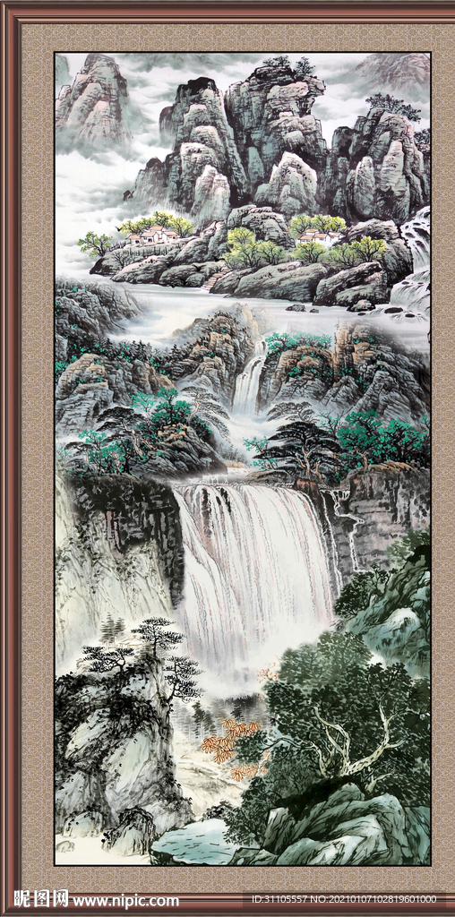 山水瀑布
