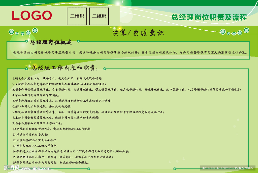 公司企业总经理工作流程表