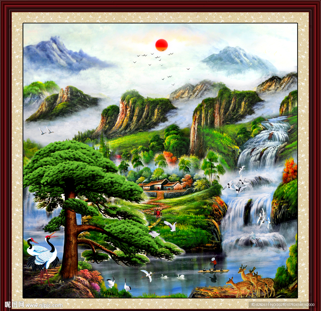 聚宝盆油画