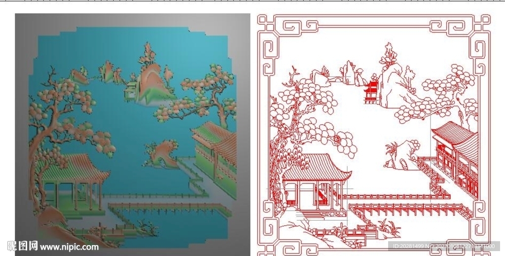 山水精雕图