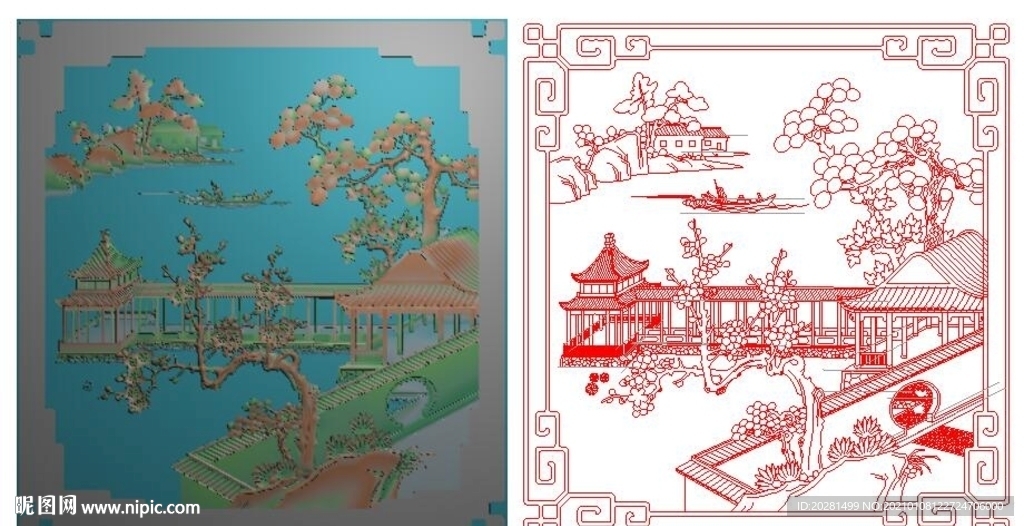 山水精雕图