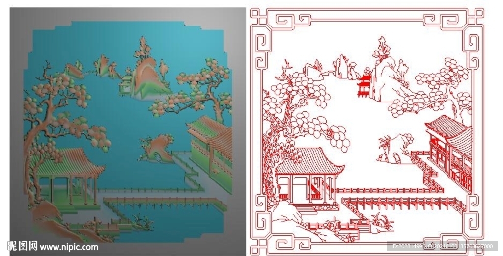 山水精雕图
