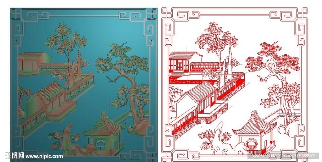 山水精雕图