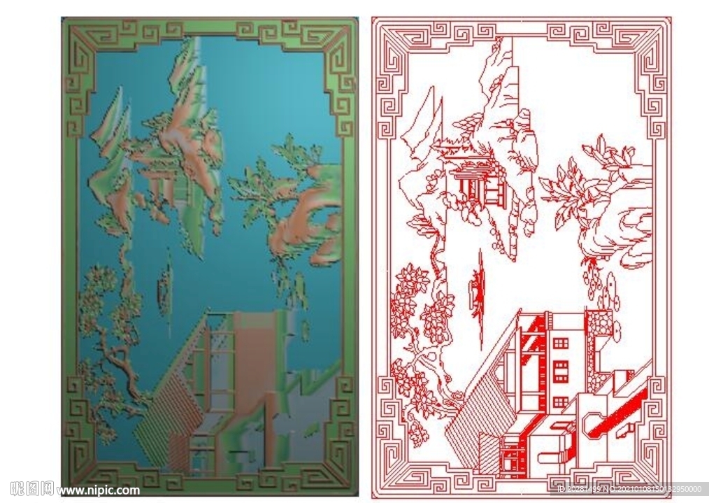 山水精雕图