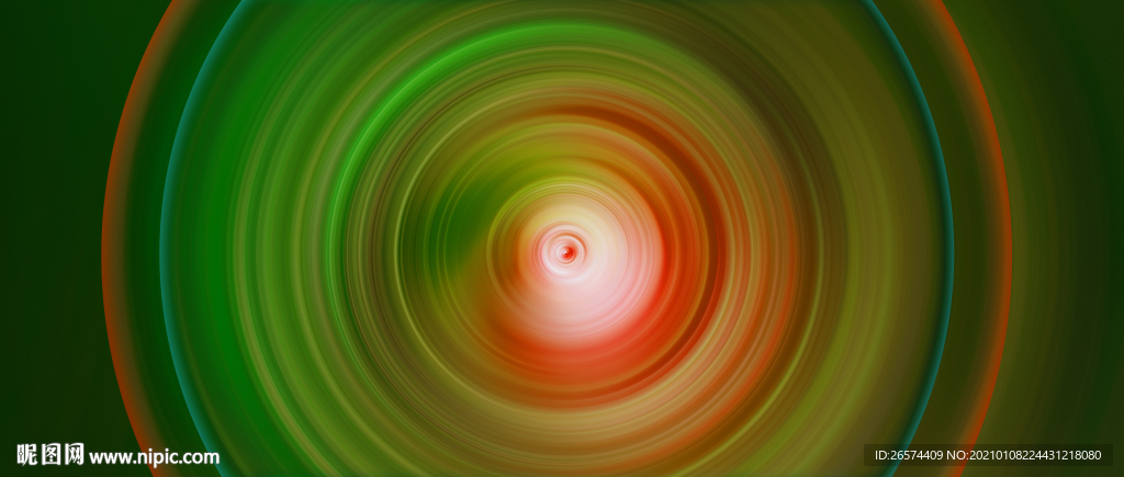 绿色同心圆纹路背景