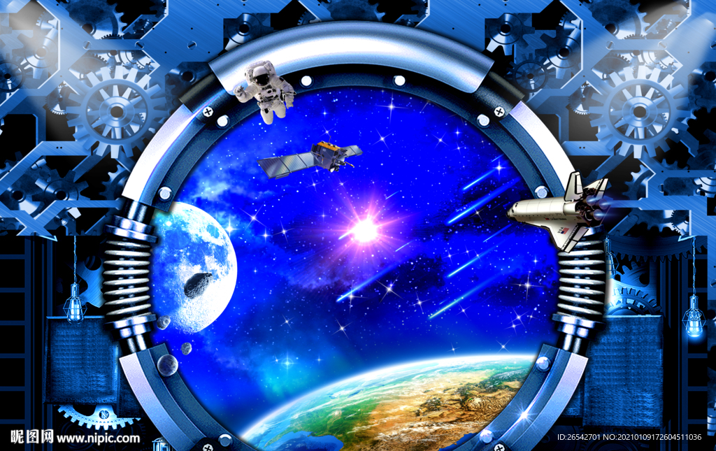太空舱空间站宇宙星空