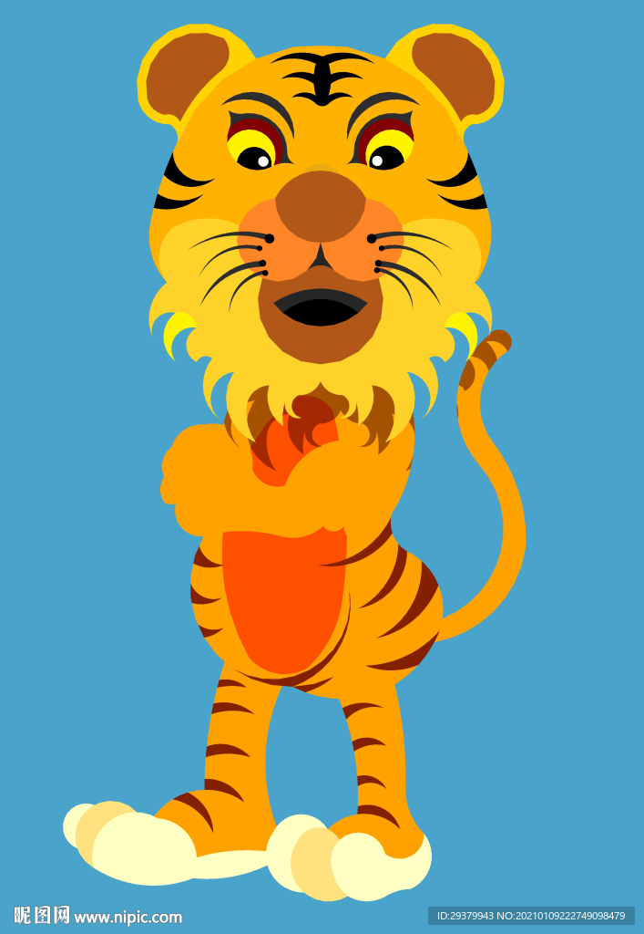 卡通顽皮虎 老虎 虎虎
