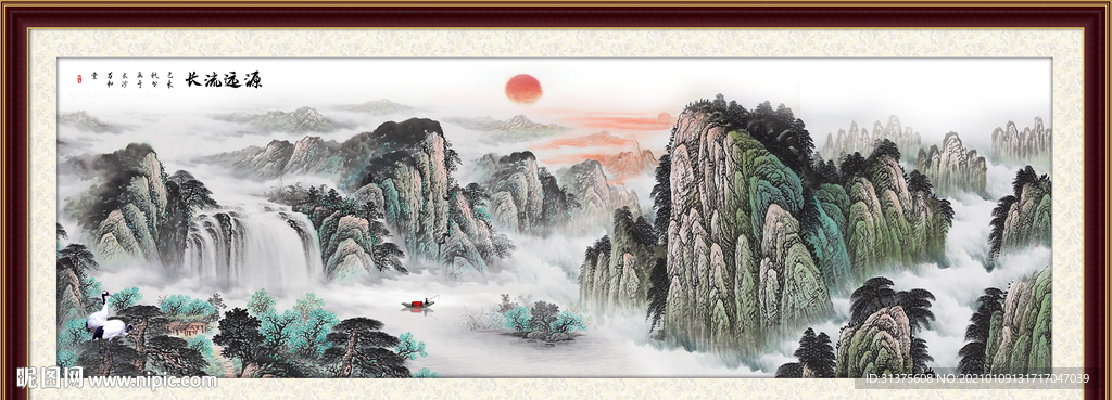 巨幅泰山日出山水国画