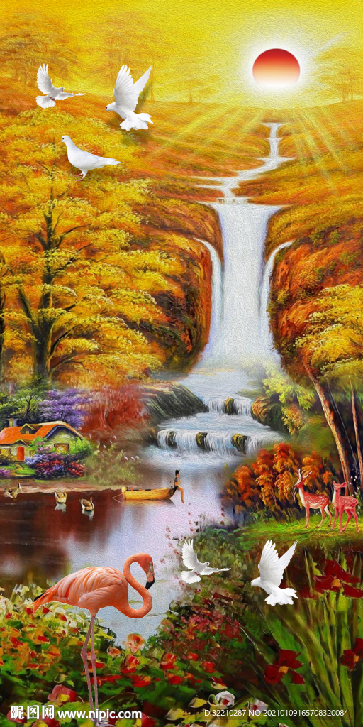 中国风油画背景