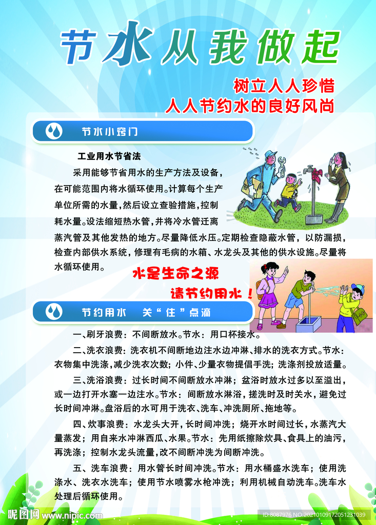 节约用水海报