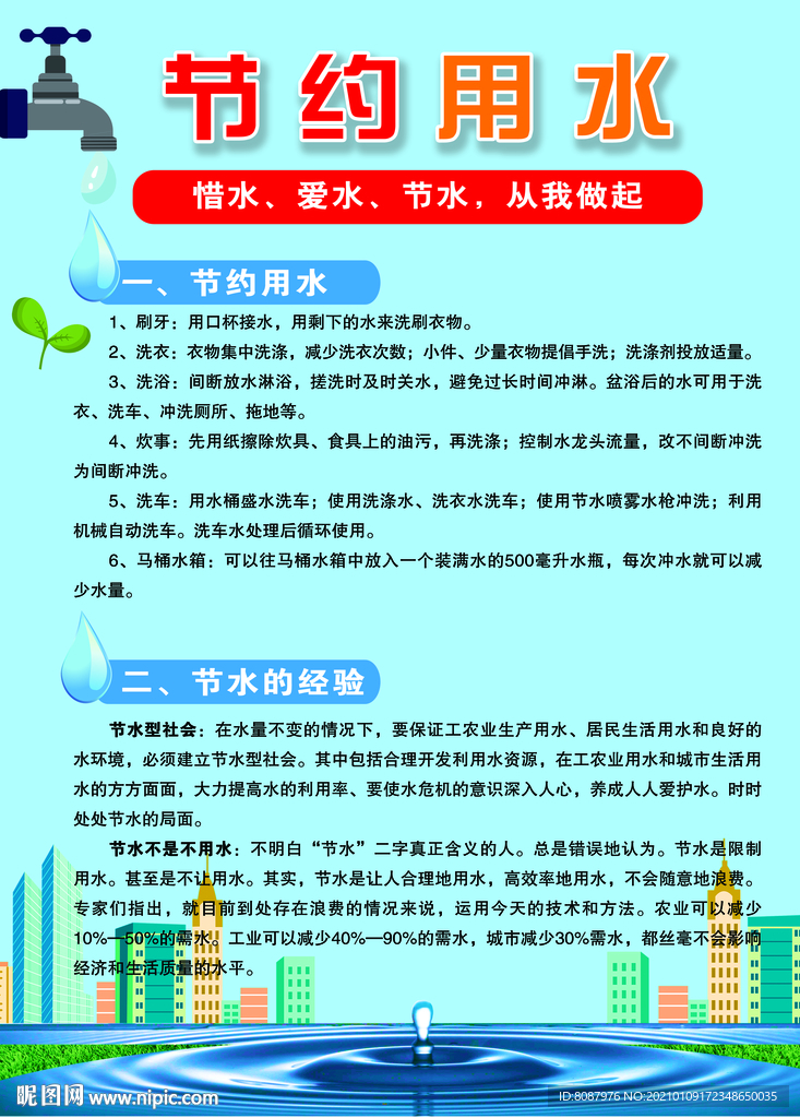 节约用水海报