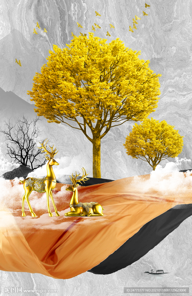 发财树麋鹿玄关