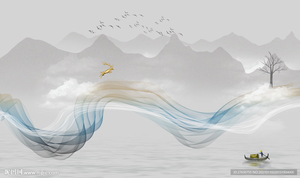 新中式电视背景墙