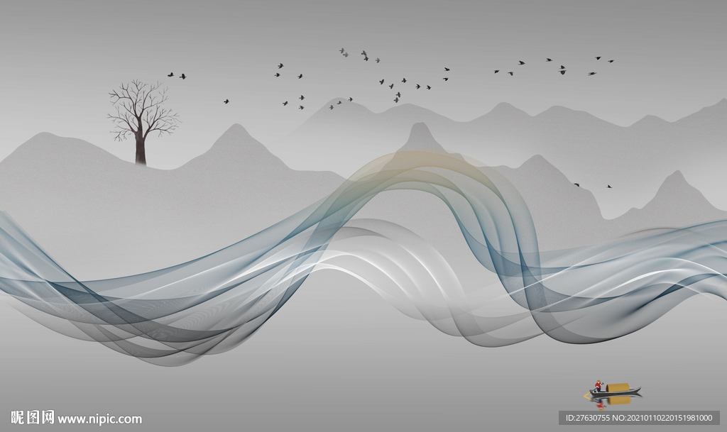 新中式电视背景墙