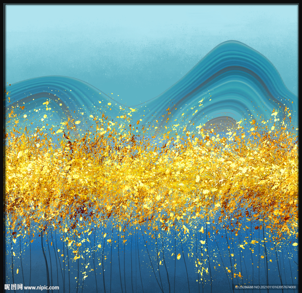 金黄色油画