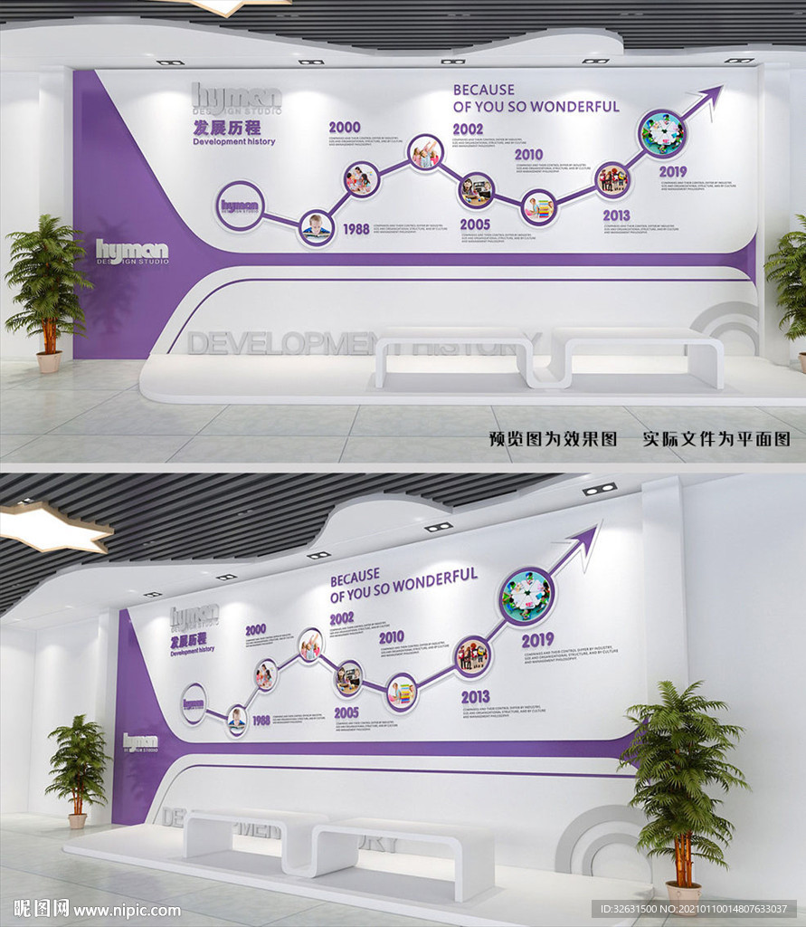 企业发展历程文化墙设计