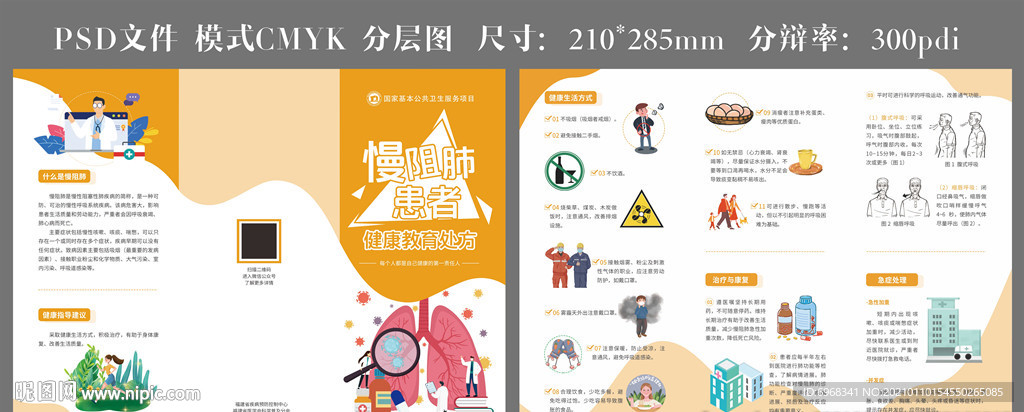 慢阻肺患者健康教育处方三折页