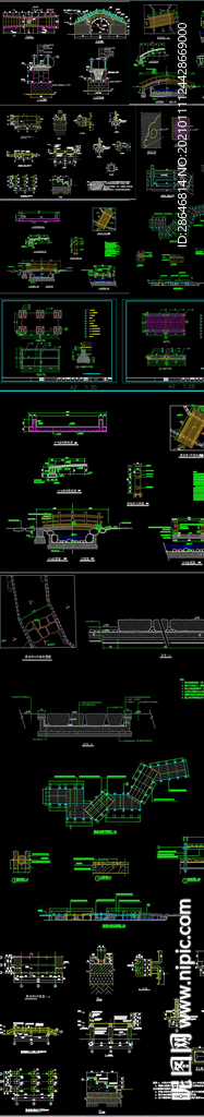 景观桥结构CAD设计图