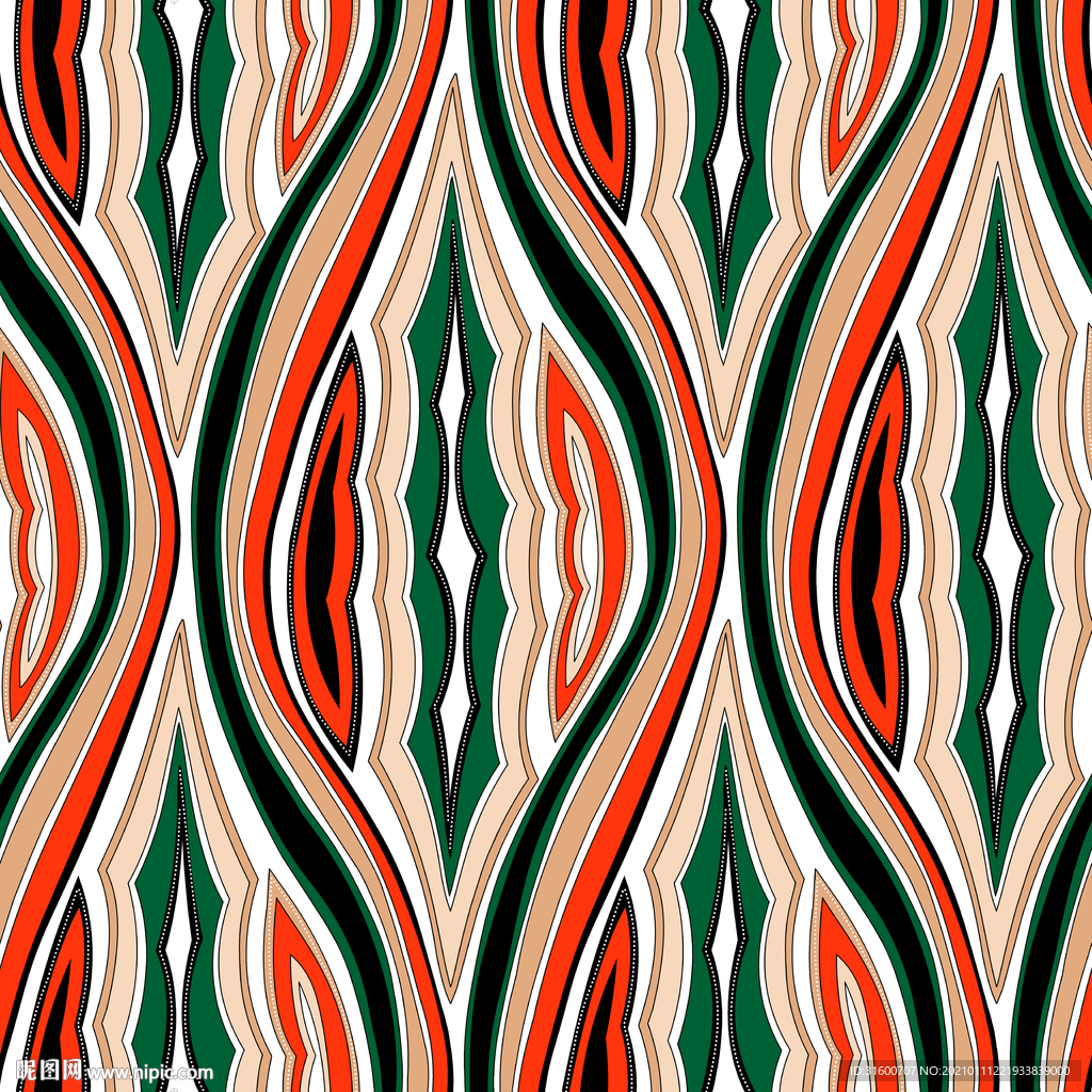 线条色块定位花