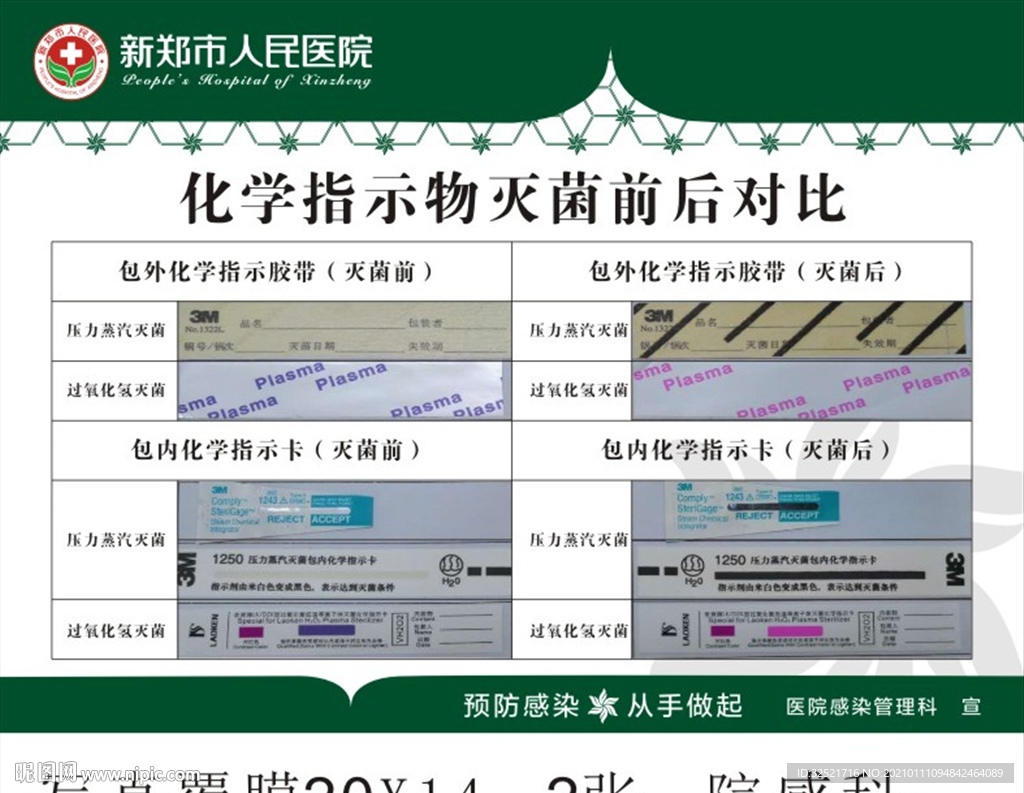 化学指示物灭菌前后对比
