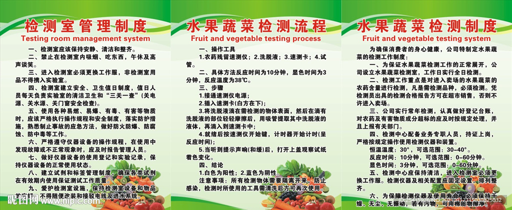 水果蔬菜检测制度
