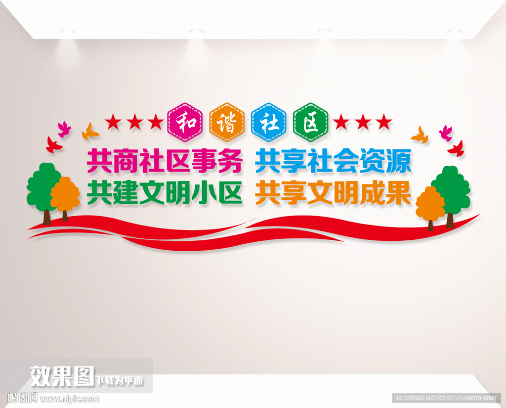 和谐社区文化墙