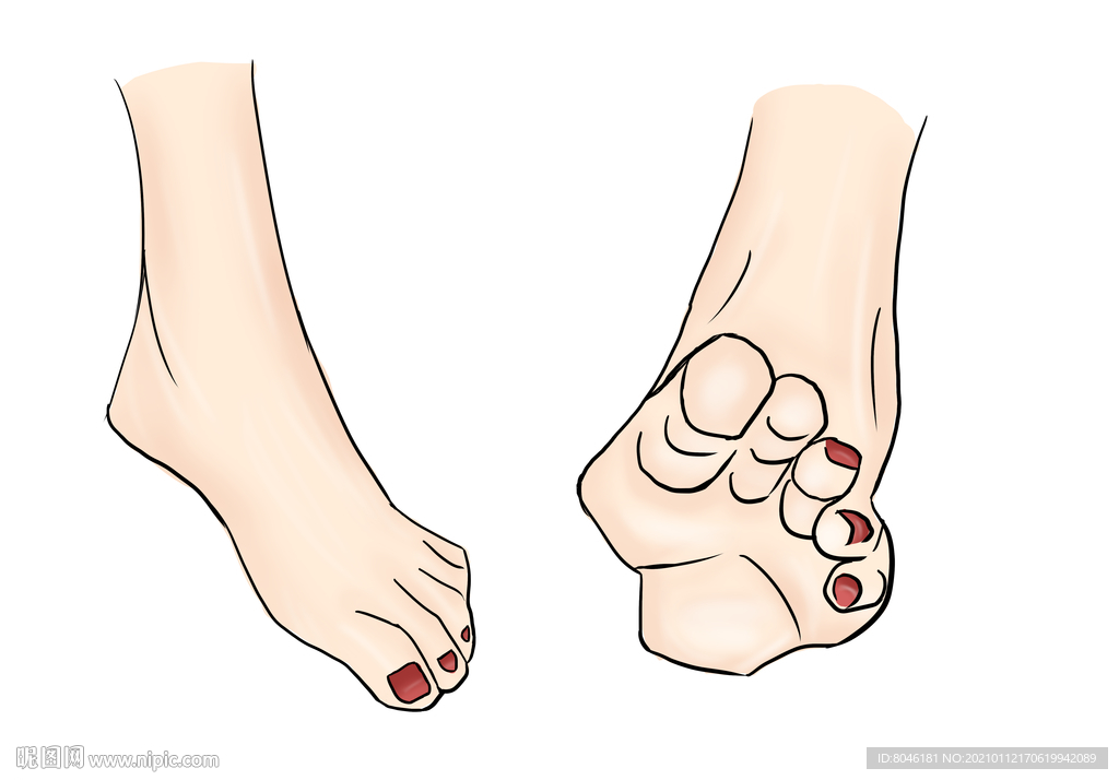 脚手绘插画