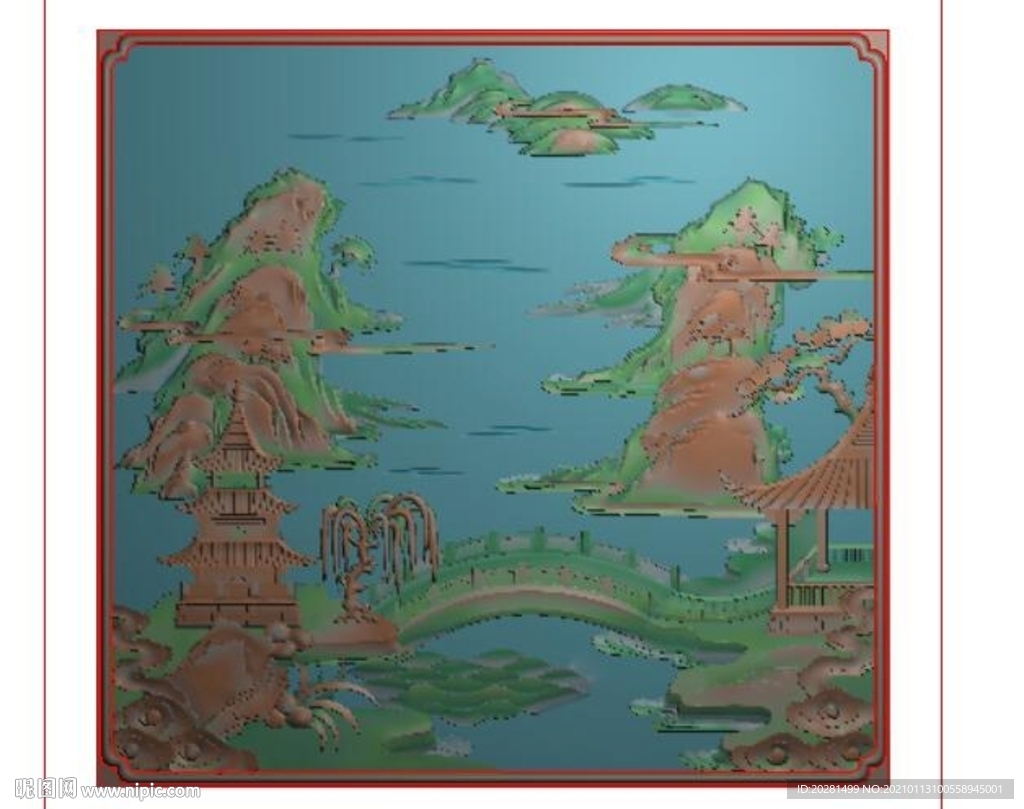 山水精雕图