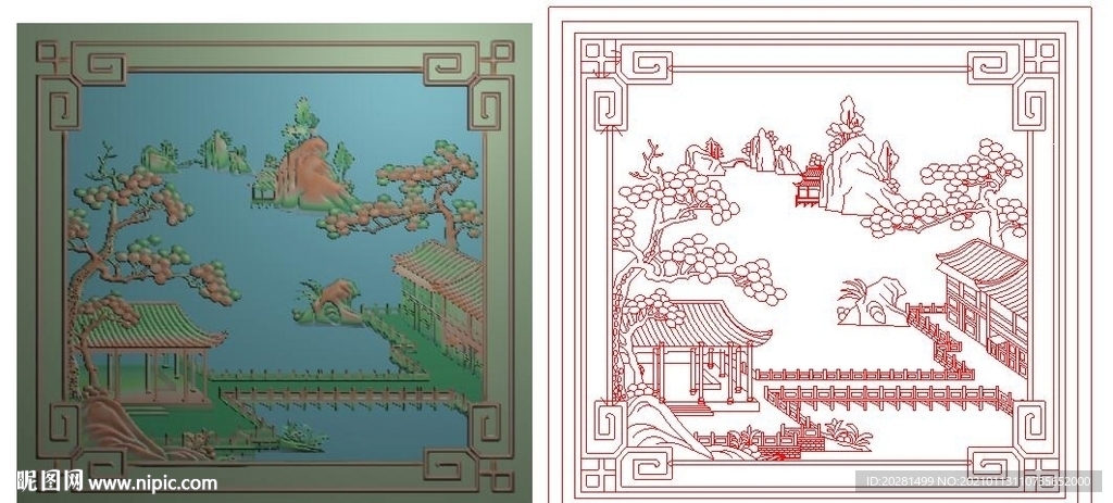 山水精雕图