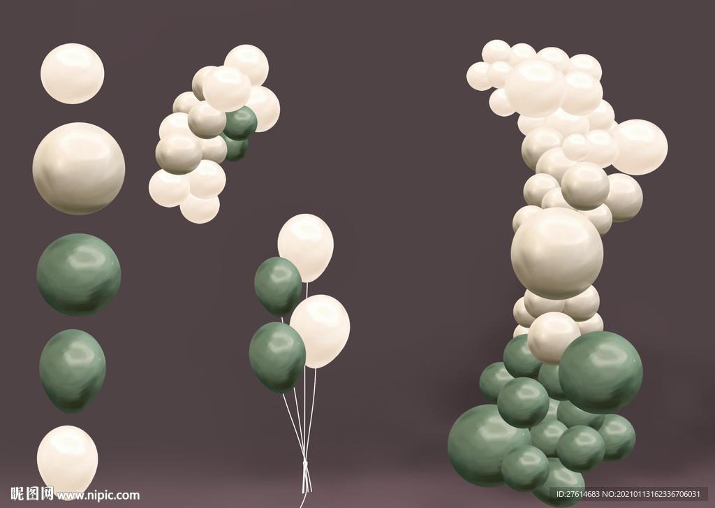 白绿色气球链