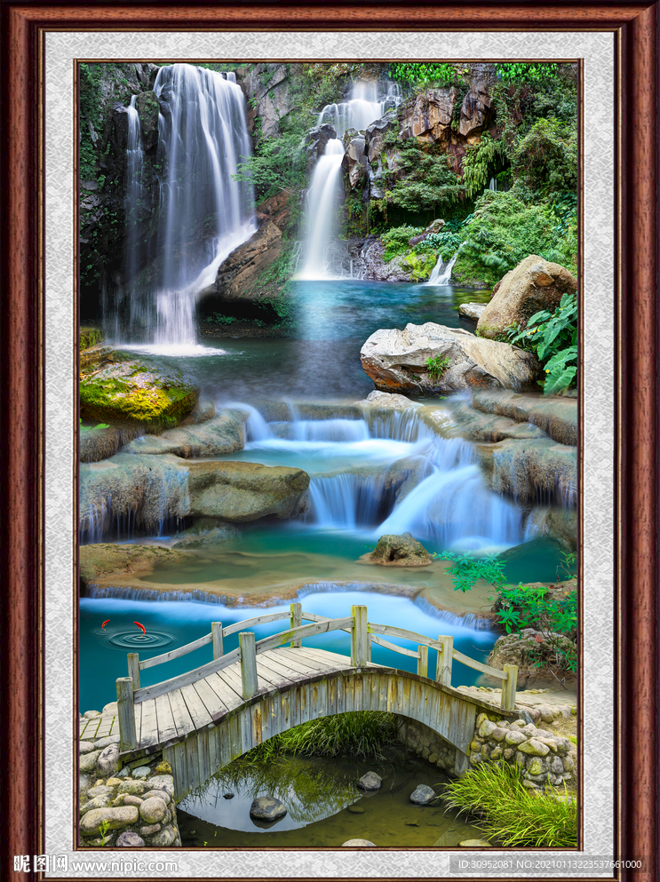 聚宝盆山水画
