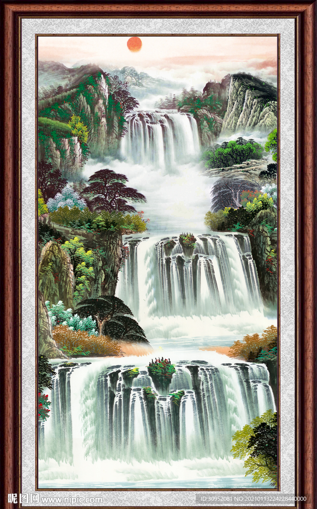聚宝盆山水画