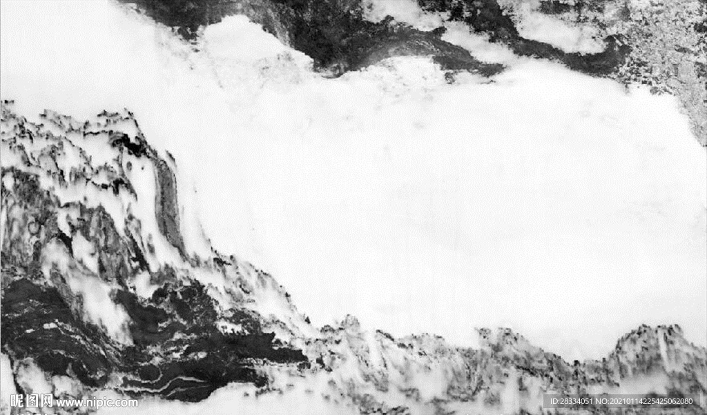 现代北欧水墨山大理石拼花背景墙