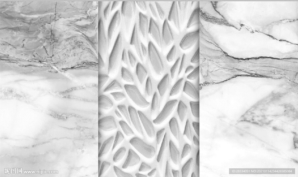 现代北欧水墨大理石拼花背景墙