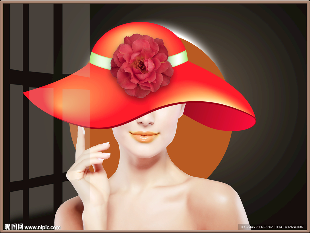 爱马仕美女装饰画