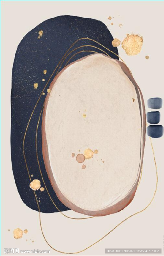 现代北欧抽象几何油画玄关装饰画