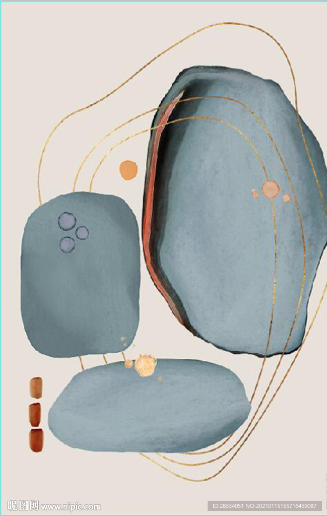现代北欧抽象几何油画玄关装饰画