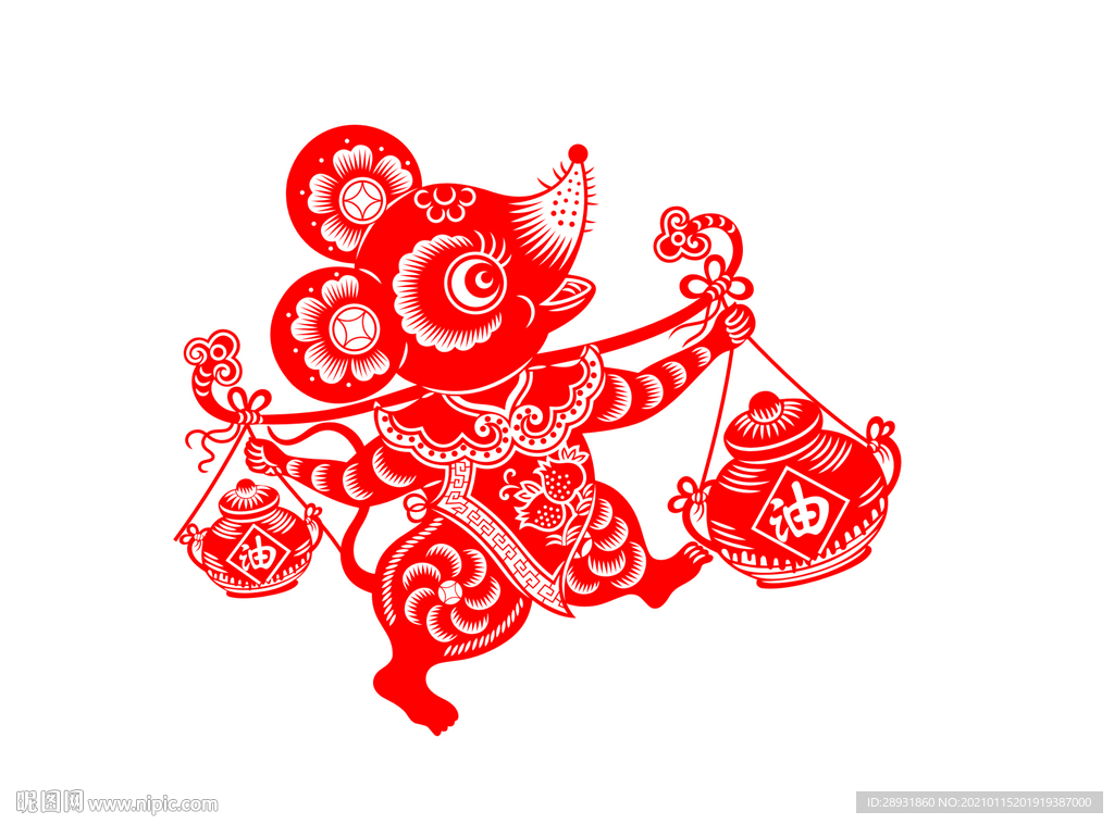 剪纸老鼠